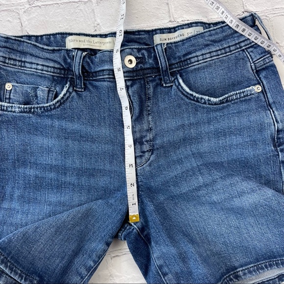 Pilcro and Letterpress Anthropology High-Rise Slim Boyfriend Denim Shorts 27 - Picture 11 of 15
